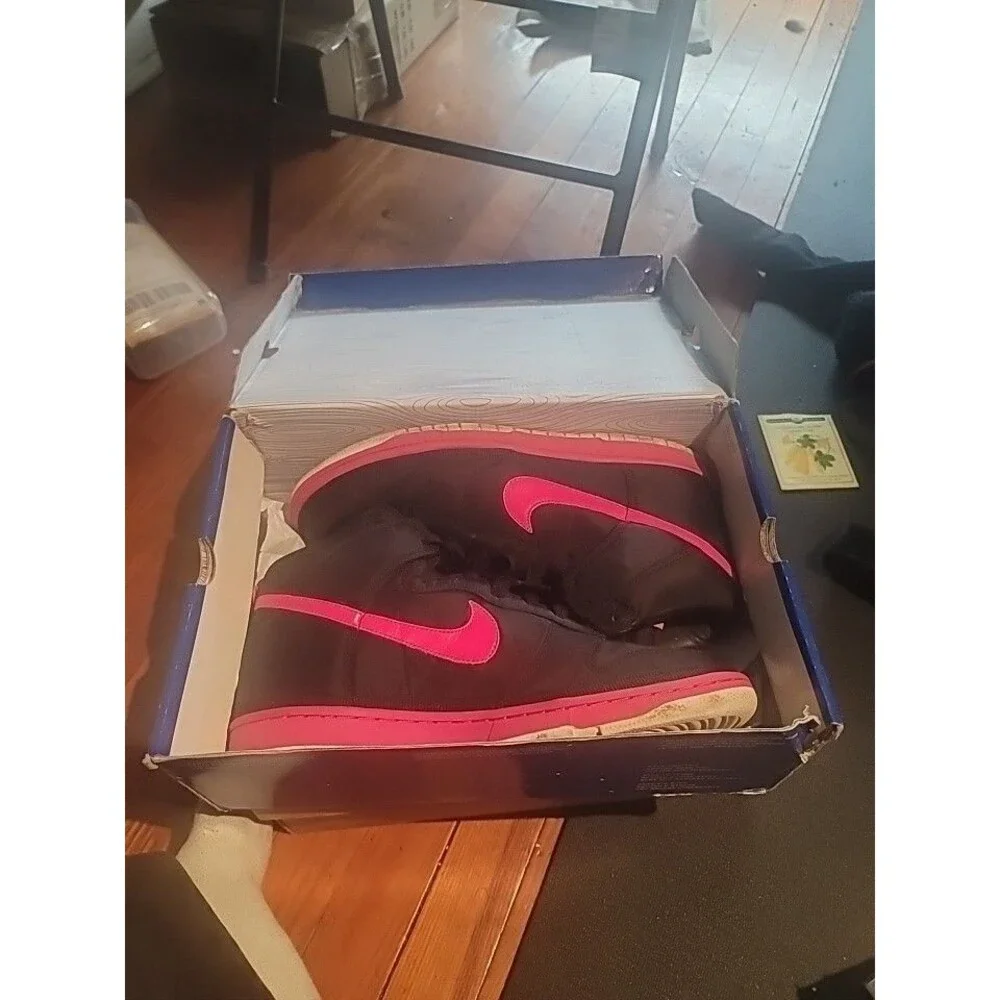 Nike Dunk High Hi Nylon Premium Size 12 Black Pink 354713-061